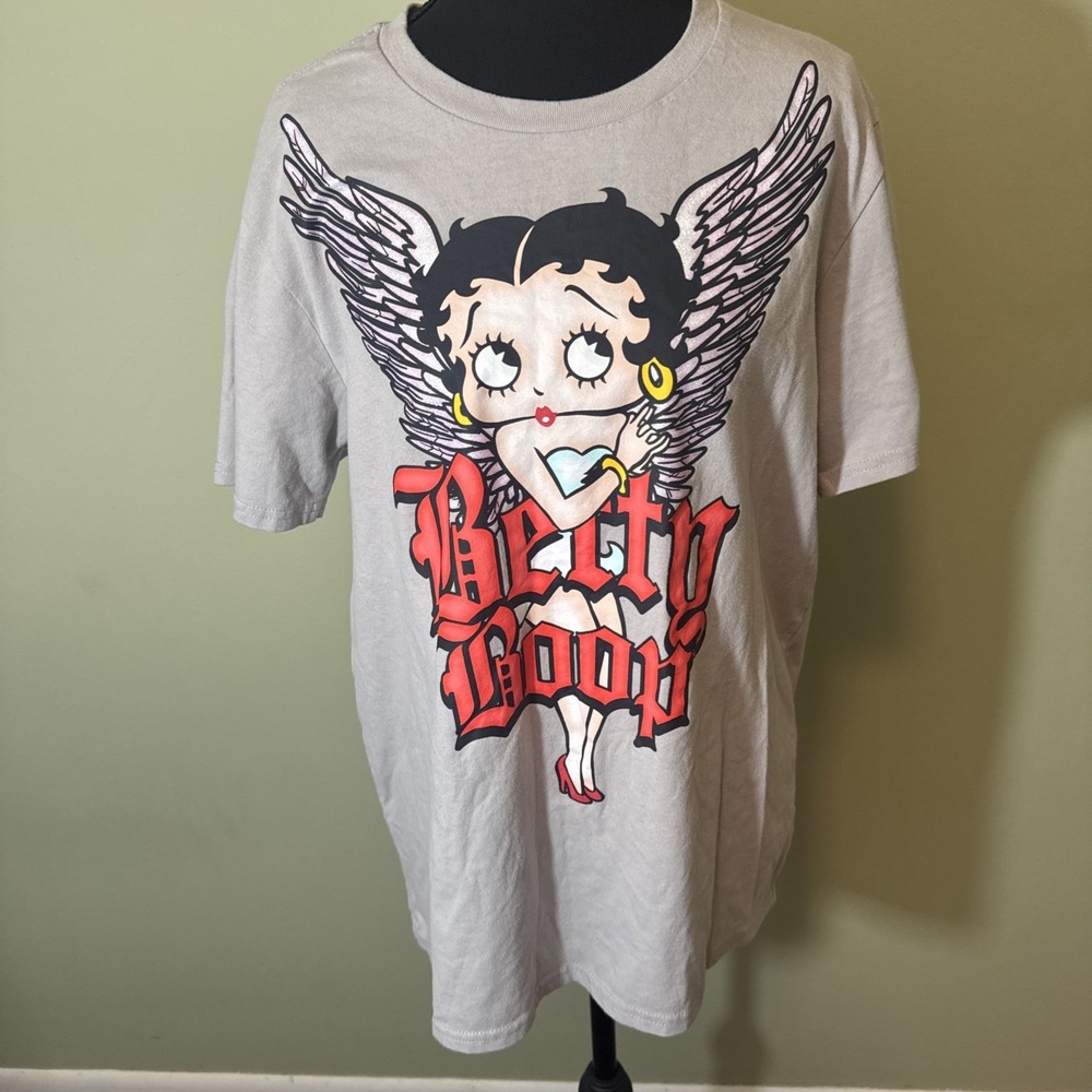 Betty Boop Angel Graphic Tee Retro Y2k Style Sparkle Angel Wings On Back  Medium